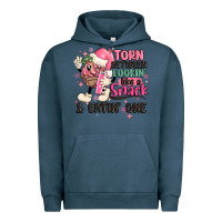 Pigment Midnight Navy torn between lookin' like a snack and eatin' one Urban Hoodie - MaliasSmallBusiness