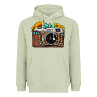 Matcha Sunflower Gemstone Vintage Camera Heavyweight Hoodie - FaDigitalArtStudio