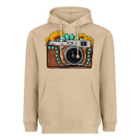 Mushroom Sunflower Gemstone Vintage Camera Heavyweight Hoodie - FaDigitalArtStudio