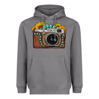 Storm Sunflower Gemstone Vintage Camera Heavyweight Hoodie - FaDigitalArtStudio