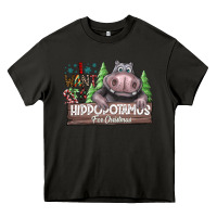 Asphalt I Want a Hippopotamus for Christmas Heavy Core Tee - CowhideDigitalArt