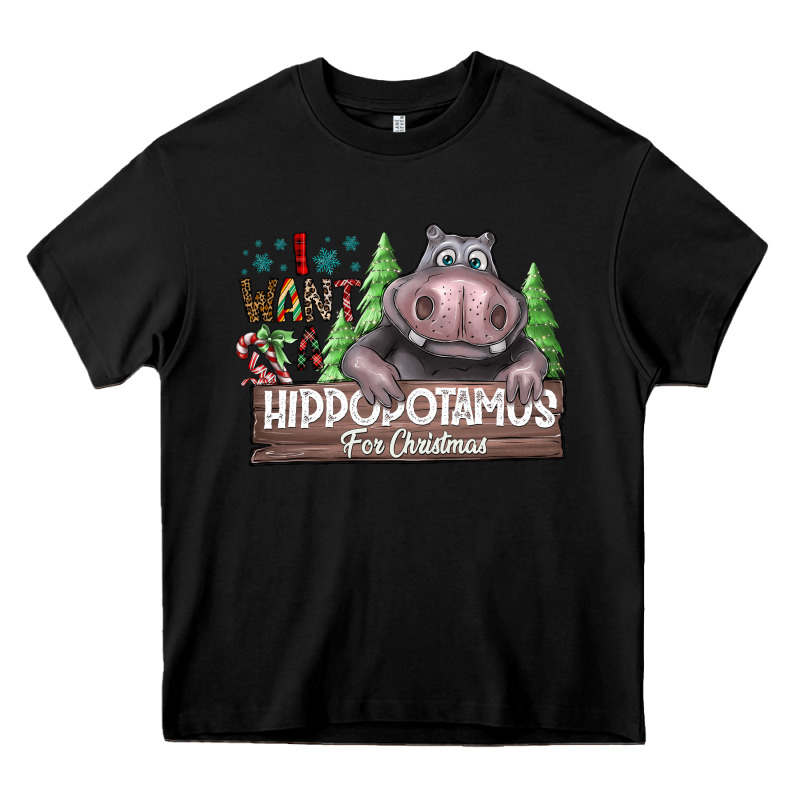 I Want A Hippopotamus For Christmas Heavy Core Tee by CowhideDigitalArt | Teevron
