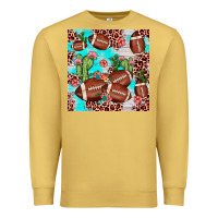 Antique Gold football leopard cactus seamless pattern Premium Sweatshirt - JahusDesignShop