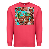 Cardinal football leopard cactus seamless pattern Premium Sweatshirt - JahusDesignShop