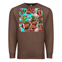 Chestnut football leopard cactus seamless pattern Premium Sweatshirt - JahusDesignShop