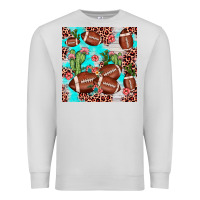 Dove Grey football leopard cactus seamless pattern Premium Sweatshirt - JahusDesignShop