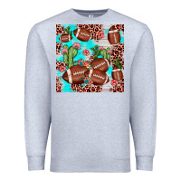 Heather Grey football leopard cactus seamless pattern Premium Sweatshirt - JahusDesignShop