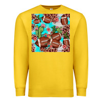 Lemon football leopard cactus seamless pattern Premium Sweatshirt - JahusDesignShop