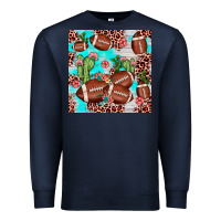 Navy football leopard cactus seamless pattern Premium Sweatshirt - JahusDesignShop