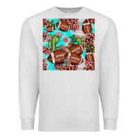 Oatmeal Heather football leopard cactus seamless pattern Premium Sweatshirt - JahusDesignShop