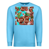 Ocean Blue football leopard cactus seamless pattern Premium Sweatshirt - JahusDesignShop