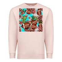 Pale Pink football leopard cactus seamless pattern Premium Sweatshirt - JahusDesignShop