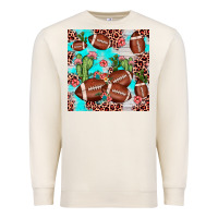 Sandshell football leopard cactus seamless pattern Premium Sweatshirt - JahusDesignShop