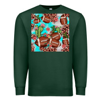 Sports Green football leopard cactus seamless pattern Premium Sweatshirt - JahusDesignShop
