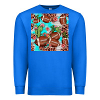 True Royal football leopard cactus seamless pattern Premium Sweatshirt - JahusDesignShop