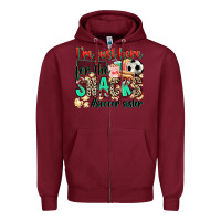 Burgundy i'm just here for the snacks #soccer sister Zipper Hoodie - Zillion Design Studio