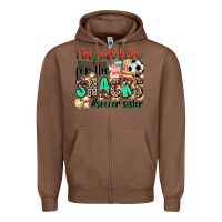 Chestnut i'm just here for the snacks #soccer sister Zipper Hoodie - Zillion Design Studio
