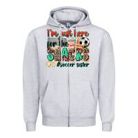 Heather Grey i'm just here for the snacks #soccer sister Zipper Hoodie - Zillion Design Studio