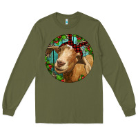 Army Green Farm Goat Christmas Long Sleeve Tee - RanaPortraitStore