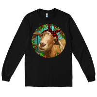 Black Farm Goat Christmas Long Sleeve Tee - RanaPortraitStore