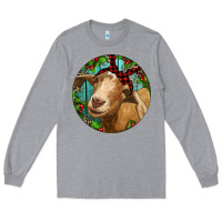 Heather Grey Farm Goat Christmas Long Sleeve Tee - RanaPortraitStore