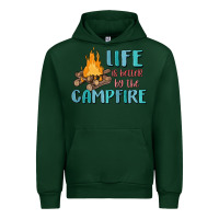 Forest Green life is better by the campfire Urban Hoodie - MaliasSmallBusiness
