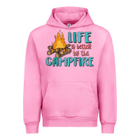 Fuchsia Pink life is better by the campfire Urban Hoodie - MaliasSmallBusiness