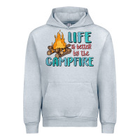 Heather Grey life is better by the campfire Urban Hoodie - MaliasSmallBusiness