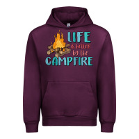 Mauve Wine life is better by the campfire Urban Hoodie - MaliasSmallBusiness