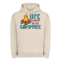 Pigment French Oak life is better by the campfire Urban Hoodie - MaliasSmallBusiness