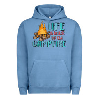 Pigment Pebble Blue life is better by the campfire Urban Hoodie - MaliasSmallBusiness