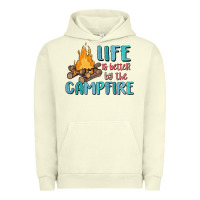 Pigment Pistachio life is better by the campfire Urban Hoodie - MaliasSmallBusiness