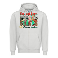 Dove Grey i'm just here for the snacks #soccer  brother Zipper Hoodie - Zillion Design Studio