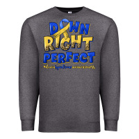 Charcoal Heather down right perfect down syndrome Premium Sweatshirt - Artiststas
