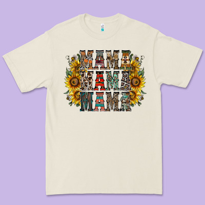 Mama Sunflower Western Premium Tee Designed By Racoondesign