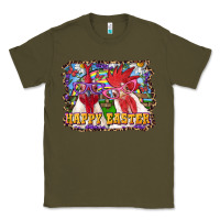 Army Green happy easter roosters Classic Tee - RanaPortraitStore