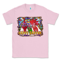 Bubblegum Pink happy easter roosters Classic Tee - RanaPortraitStore