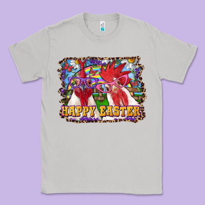 Classic Tee happy easter roosters