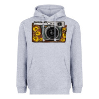 Heather Grey sunflower leopard vintage camera Heavyweight Hoodie - FaDigitalArtStudio