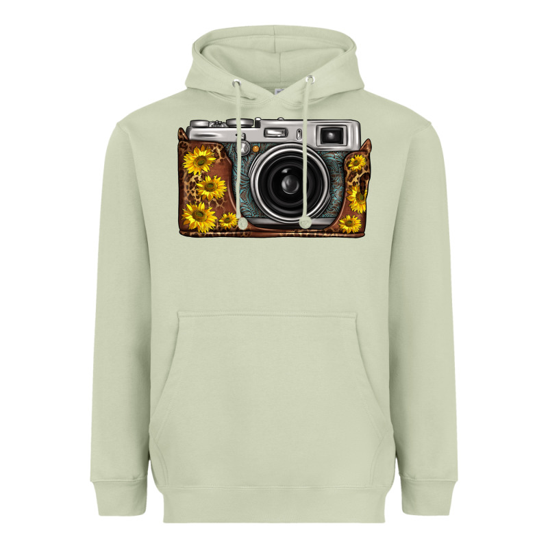Sunflower Leopard Vintage Camera Heavyweight Hoodie by FaDigitalArtStudio | Teevron