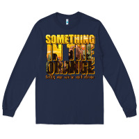 Navy something in the orange western Long Sleeve Tee - texasbilliewilder