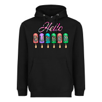 Black hello summer Heavyweight Hoodie - CowhideDigitalArt