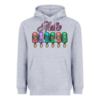 Heather Grey hello summer Heavyweight Hoodie - CowhideDigitalArt