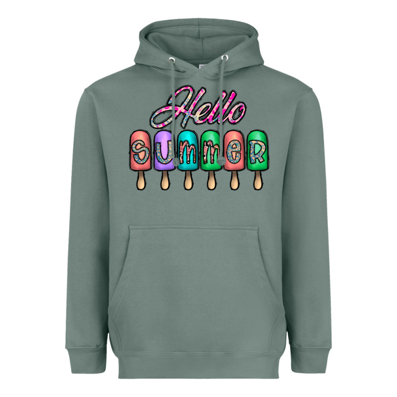Hello Summer Heavyweight Hoodie by CowhideDigitalArt | Teevron