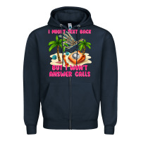 Navy i might text back Zipper Hoodie - texasbilliewilder