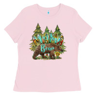Bubblegum Pink mama bear trees Ladies Tee - BarkalooDesign