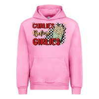 Fuchsia Pink curlies before girlies Urban Hoodie - MaliasSmallBusiness