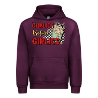 Mauve Wine curlies before girlies Urban Hoodie - MaliasSmallBusiness