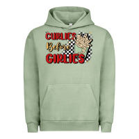 Pigment Oil Green curlies before girlies Urban Hoodie - MaliasSmallBusiness