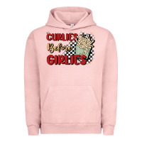 Pigment Salmon curlies before girlies Urban Hoodie - MaliasSmallBusiness